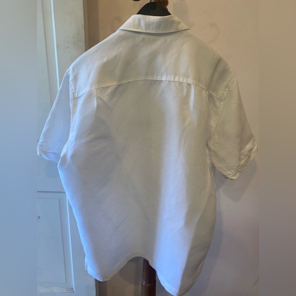 MENS XL CUBAVERA WHITE BUTTONED DOWN LINEN SHIRT - Picture 4 of 4